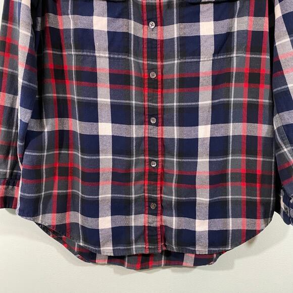 Equipment Women’s Red White and Grey Plaid Button Up Flannel Shirt Size S - Picture 3 of 9